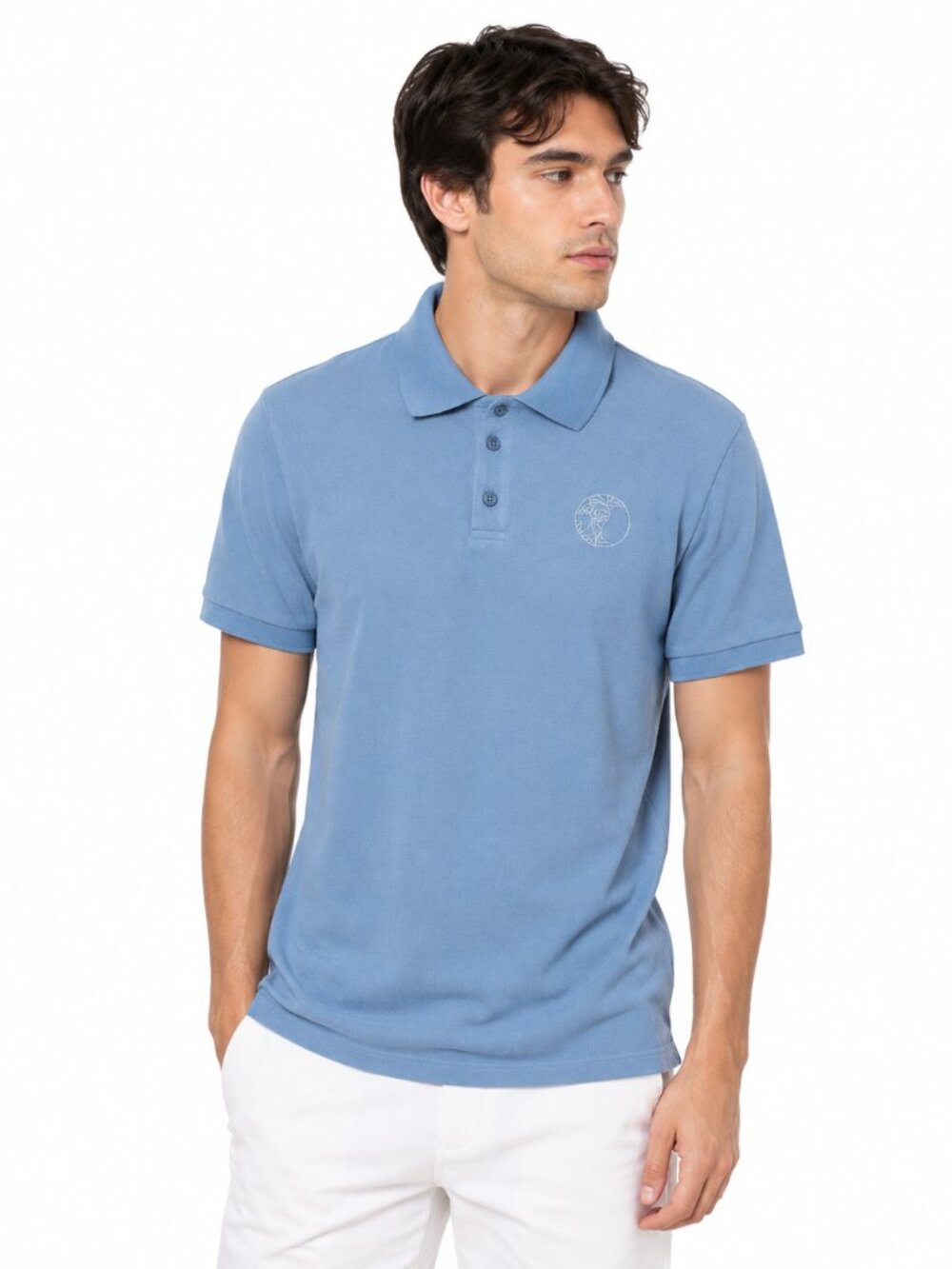 Versace Collection Polo Shirt Mens XL Blue Medusa Logo Short Sleeve